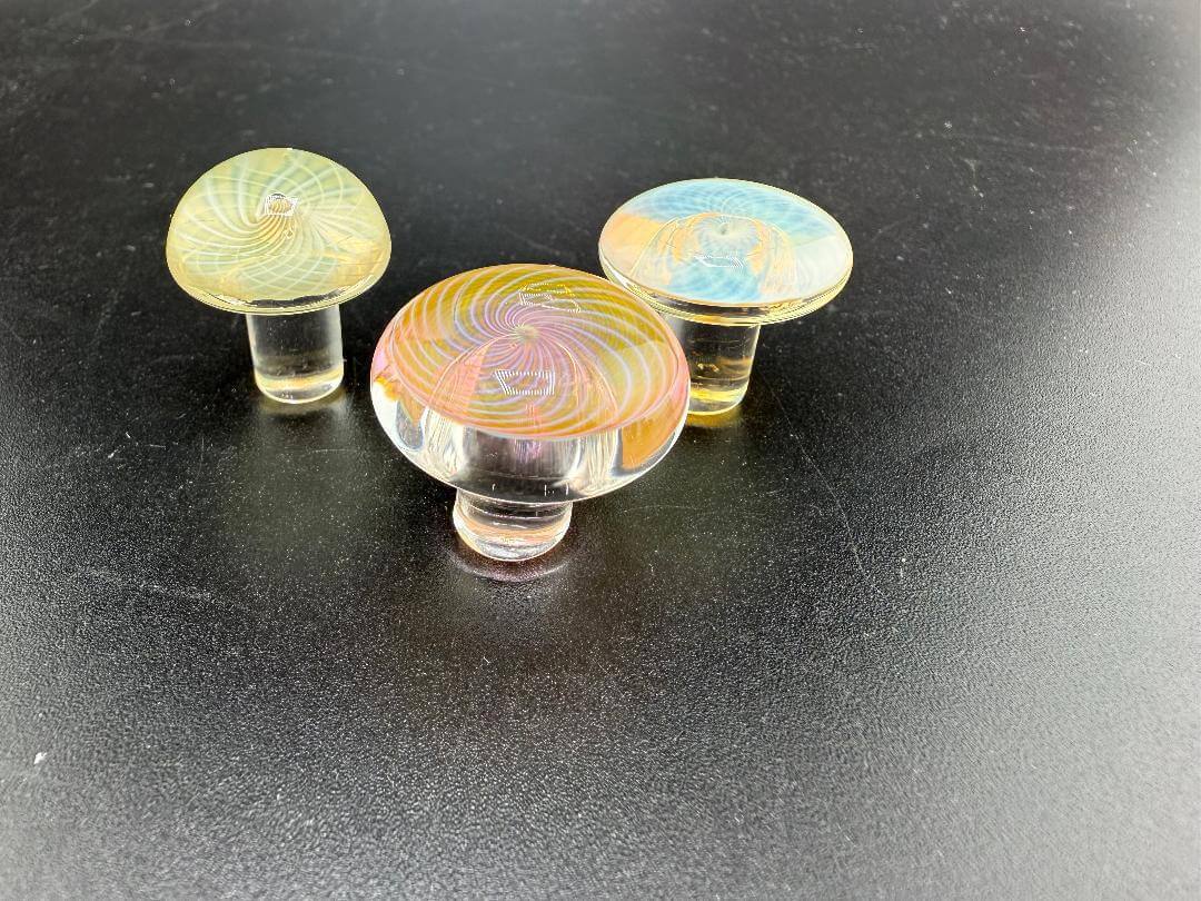 Phatt Mat Glass Fumecello Terp Slurper Caps in vibrant colors, enhancing your dabbing experience with style.
