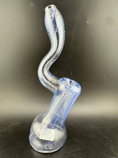 Phranq Glass Bubbler - Light Blue showcasing a sleek design and soft light blue color, made from durable borosilicate glass.