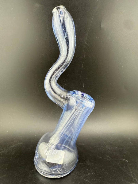 Phranq Glass Bubbler - Light Blue showcasing a sleek design and soft light blue color, made from durable borosilicate glass.