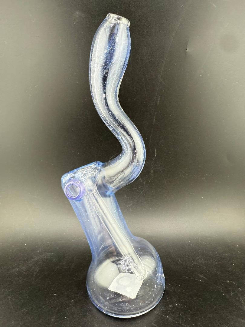 Phranq Glass Bubbler - Light Blue showcasing its sleek design and vibrant light blue color.