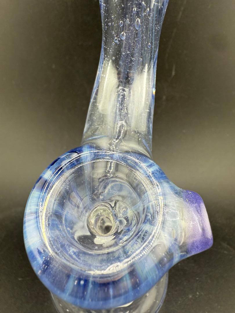 Phranq Glass Bubbler - Light Blue top view showcasing its design and color details.