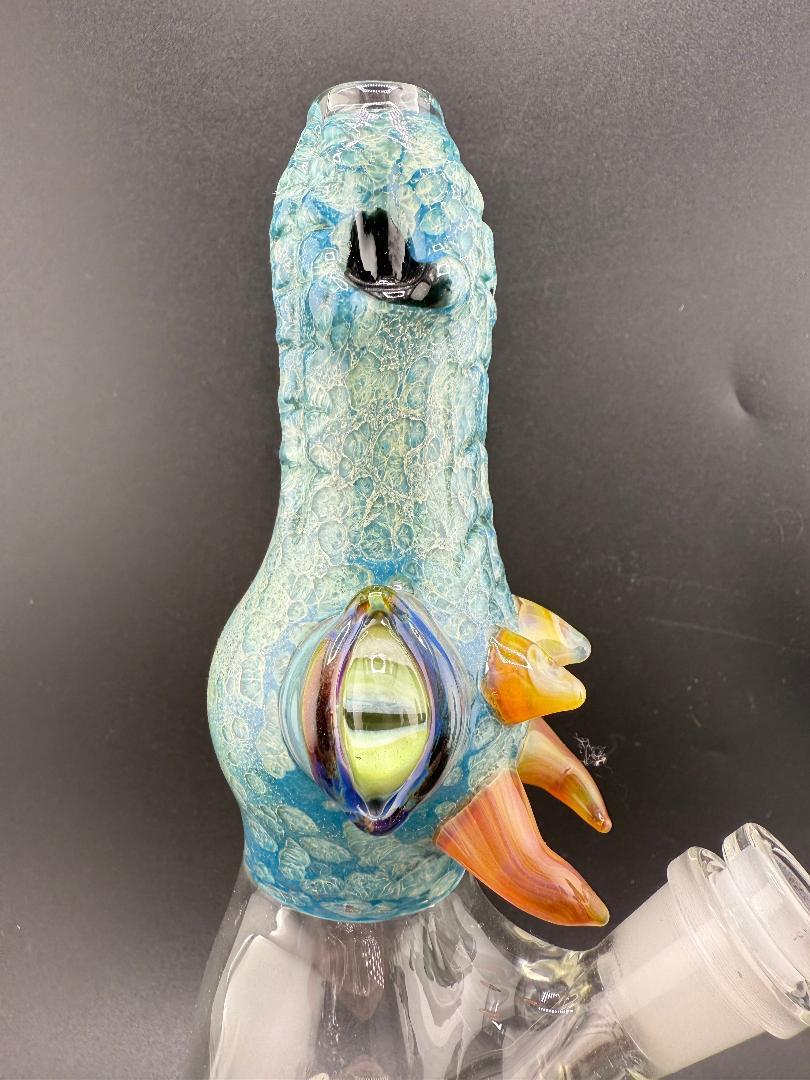 Phranq Glass Dragon Top / Clear Base Jammer – 10mm 45° mouthpiece featuring vibrant dragon design.