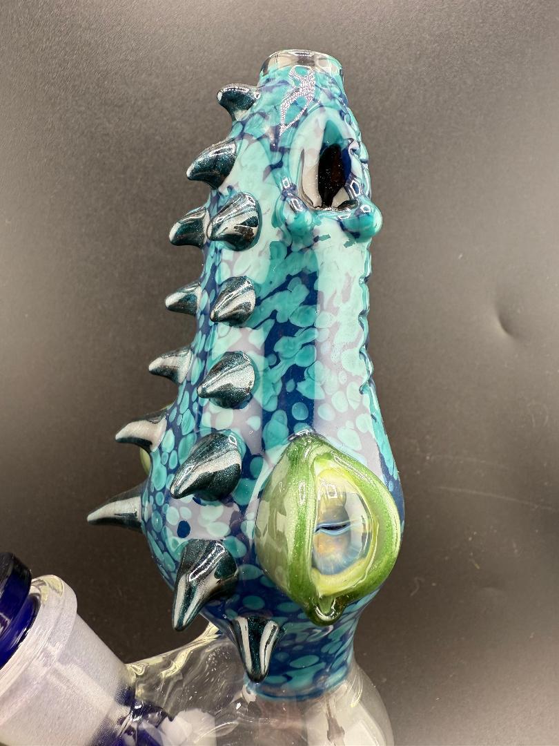 Phranq Glass Dragon Top / Clear Base Jammer 10mm 45° with colorful dragon-themed design