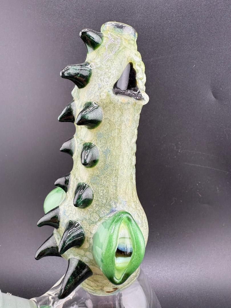 Phranq Glass Dragon Top / Clear Base Jammer – 10mm 45° with unique dragon design and vibrant green accents.