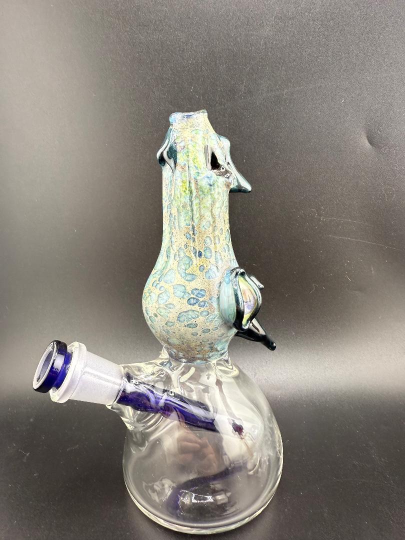 Phranq Glass Dragon Top / Clear Base Jammer 10mm 45° - colorful glass bong with dragon design
