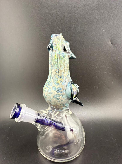 Phranq Glass Dragon Top / Clear Base Jammer 10mm 45° - colorful glass bong with dragon design