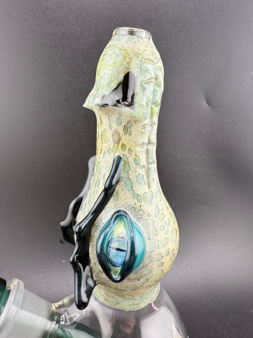 Phranq Glass Dragon Top / Clear Base Jammer – 10mm 45° – Dragon-themed mouthpiece design with vibrant colors