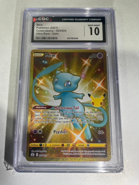 Pokémon TCG | 2021 Mew 025/025 | Celebrations | CGC Gem Mint 10 | Cert #6147953246 - Ultra Rare Holo Card