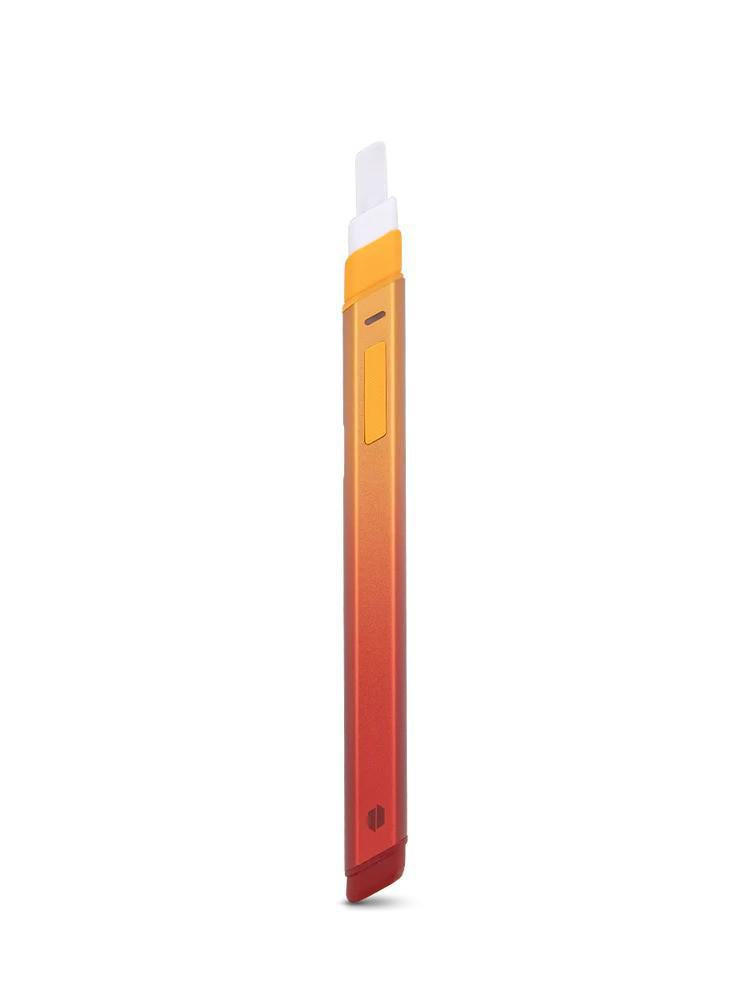 Puffco Daybreak Hot Knife in vibrant orange and yellow, designed for clean and easy dabbing with a ceramic tip.