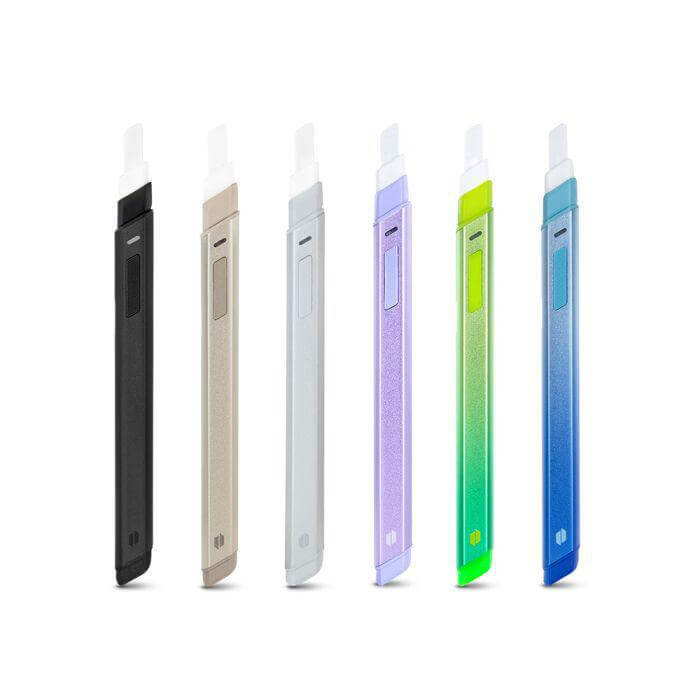 Puffco Hot Knife heated loading tool in multiple colors for easy dabbing, featuring a ceramic tip and USB-C charging.
