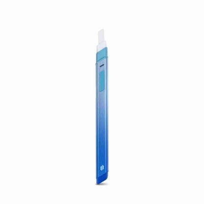 Puffco Hot Knife heated loading tool in blue color with ceramic tip, designed for easy and clean extract loading.