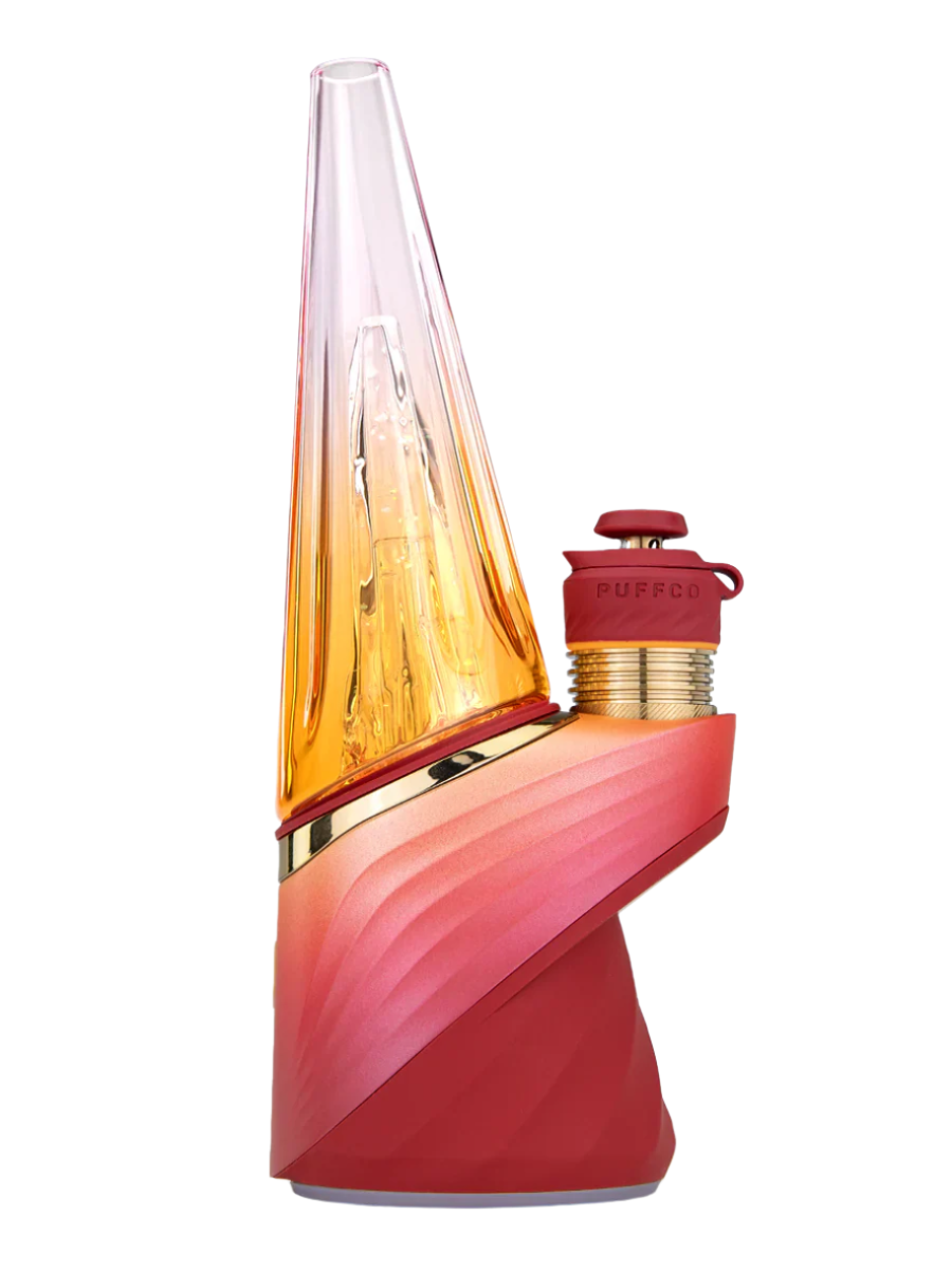 Puffco Peak Pro 3DXL Daybreak limited edition with gradient sunburst finish and fluted glass.