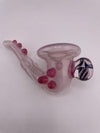Pugsley Glass Dry Pipe - Fully Worked Sherlock w/ Mushroom Attachments & Color Accents