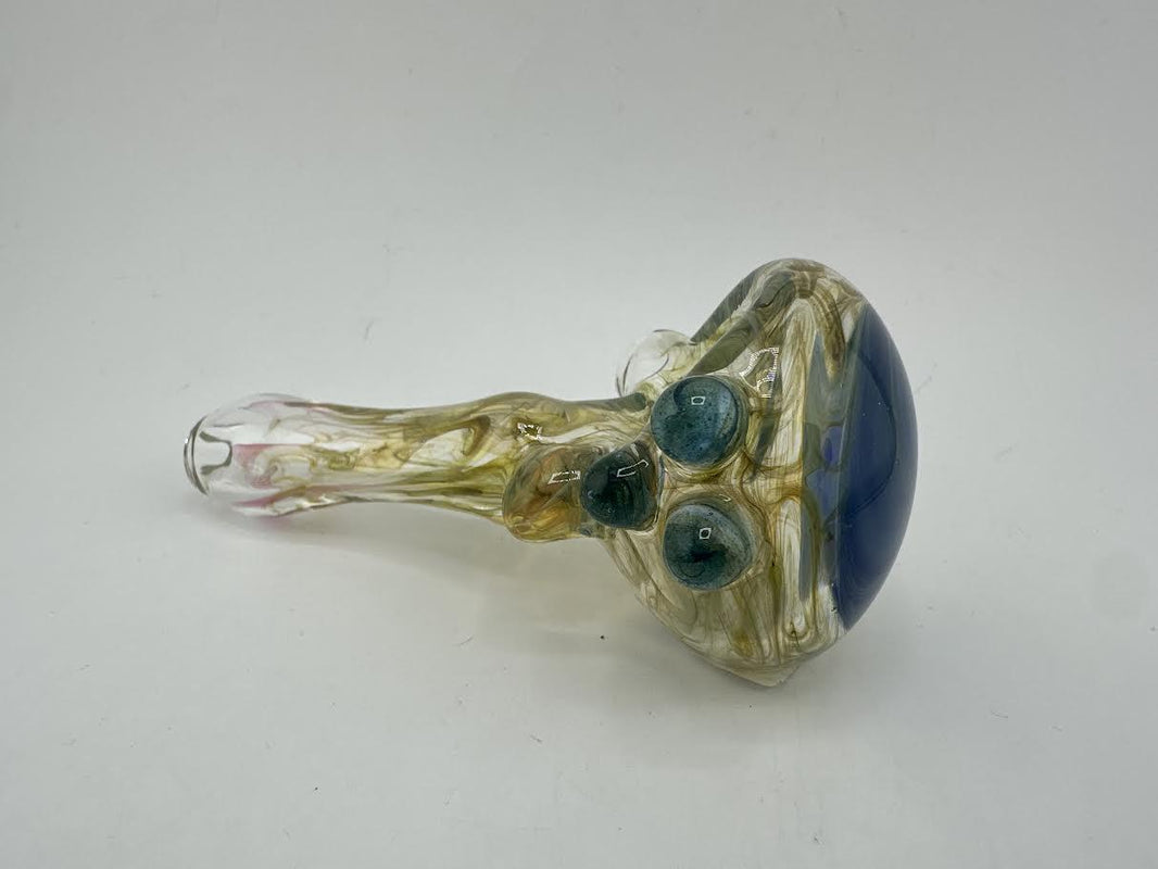 Pugsley Glass Dry Pipe - Fumed w/ Colored Accents
