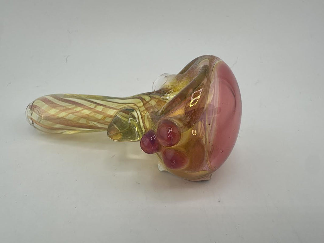 Pugsley Glass Dry Pipe - Fumed w/ Colored Accents