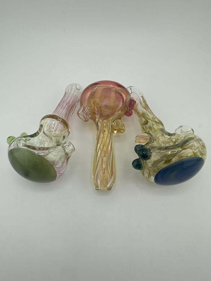 Pugsley Glass Dry Pipe - Fumed w/ Colored Accents