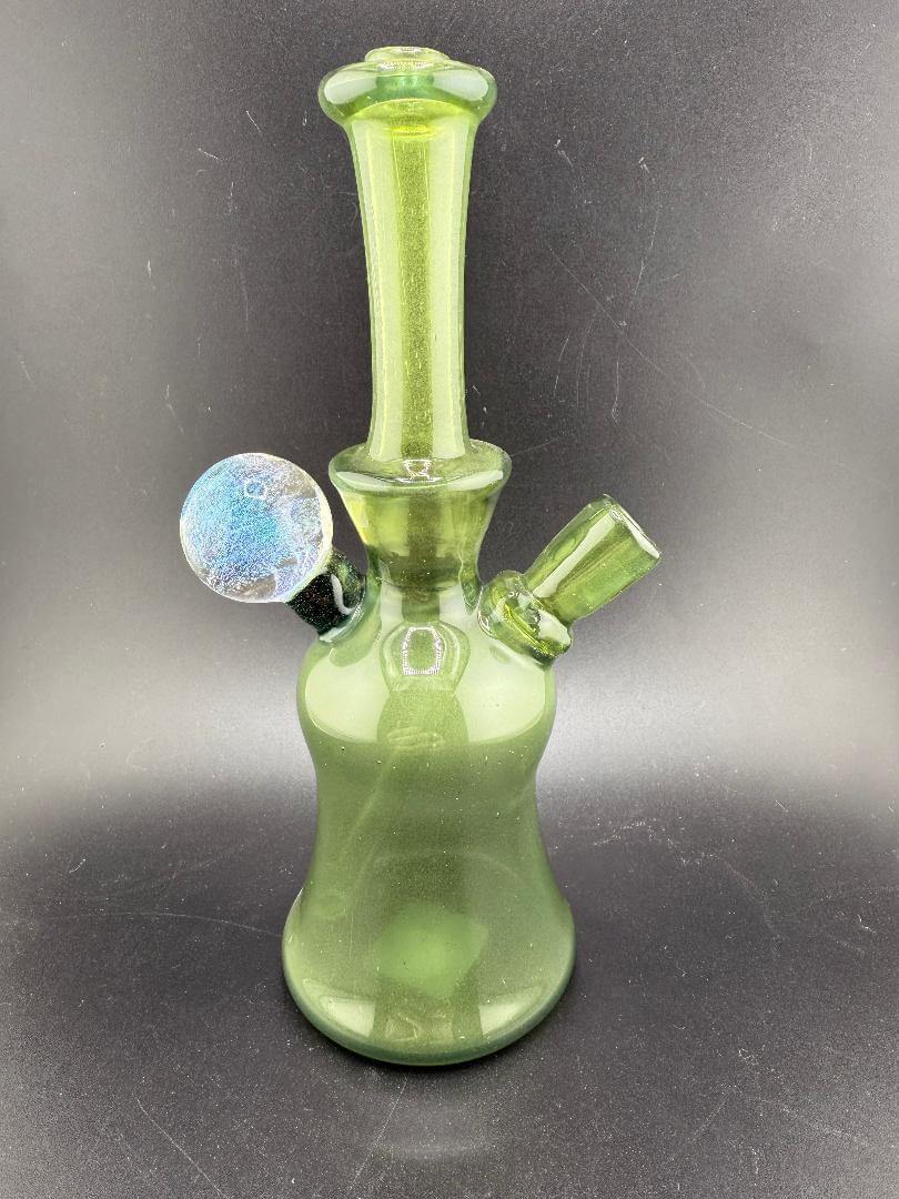 Pugsley Glass Green w/ Dichro Marble 10mm Rig