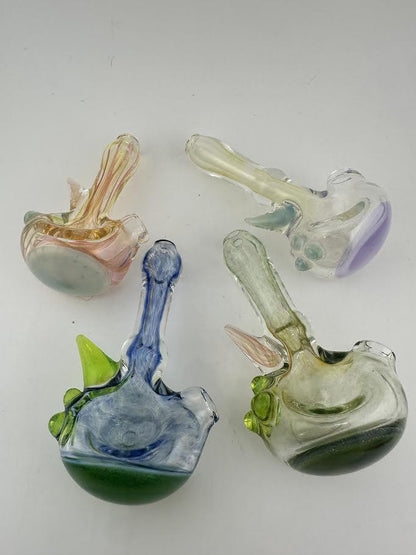 Pugsley Glass Hand Pipe - Fumed with Horn