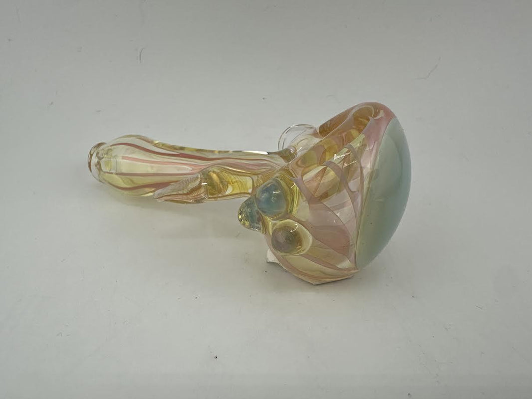Pugsley Glass Hand Pipe - Fumed with Horn