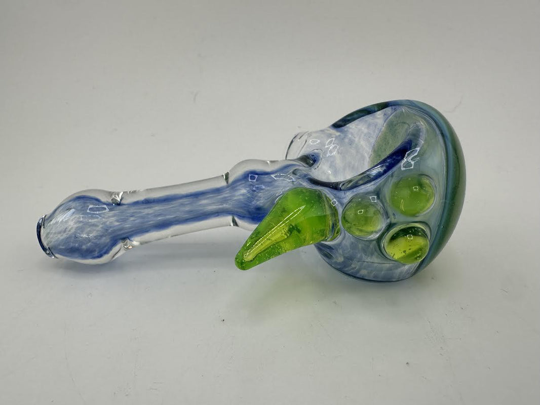 Pugsley Glass Hand Pipe - Fumed with Horn