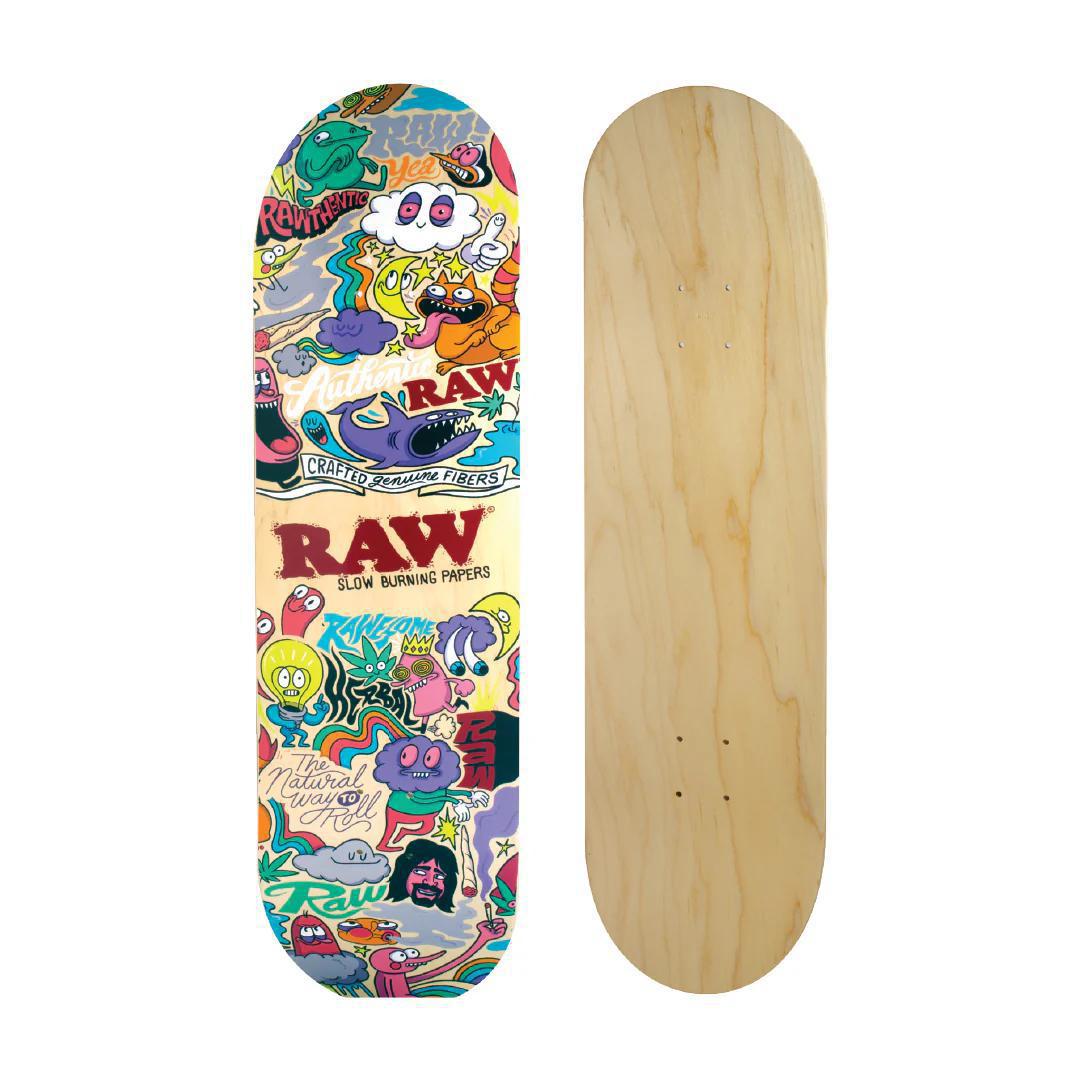 Raw Chris Psiacik Skateboard featuring vibrant street art and colorful doodles by Chris Piascik.
