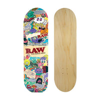 Raw Chris Psiacik Skateboard featuring vibrant street art and colorful doodles by Chris Piascik.