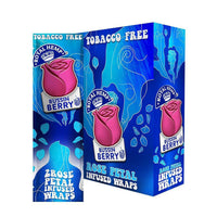 Royal Blunts Blunts N Roses Infused Wraps packaging featuring rose petal infused hemp wraps with a vibrant design.