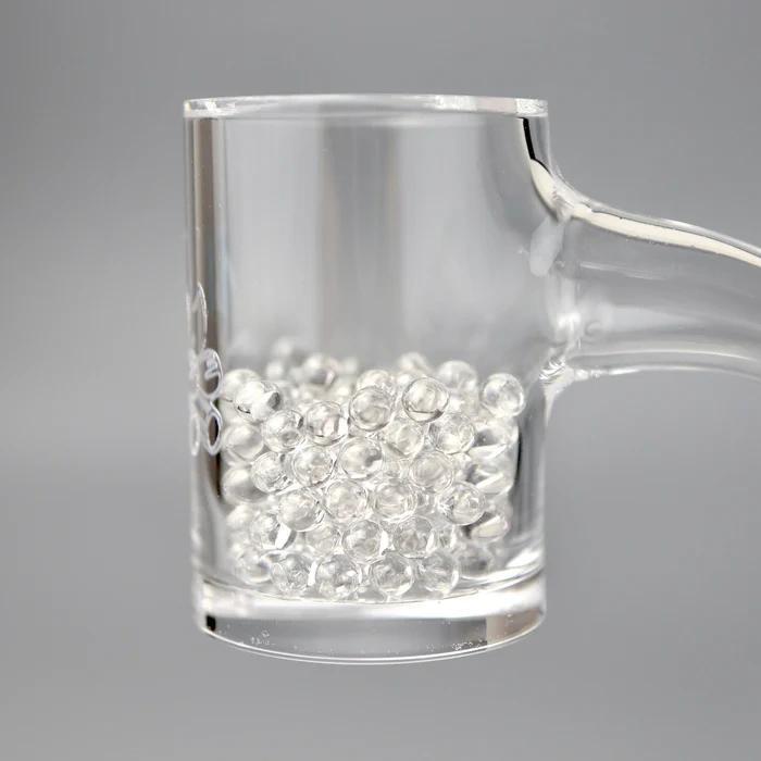 Ruby Pearl Co Terp Pearls – Ruby & Sapphire 3mm AAA Lab-Grown Gemstones (10-Pack) in a glass container.