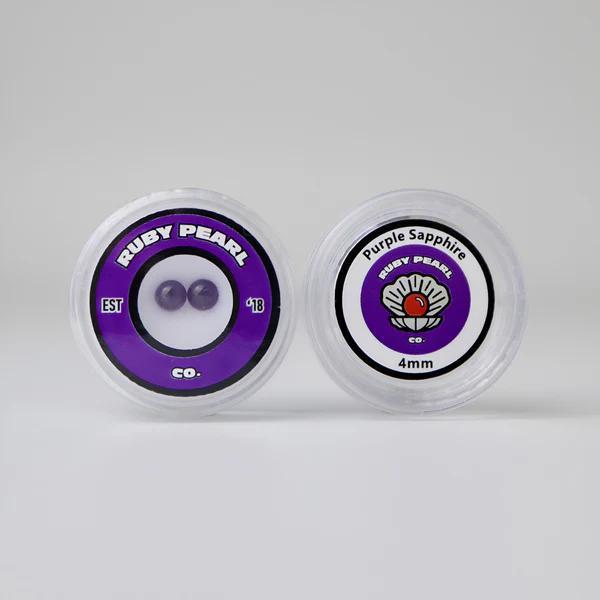 Ruby Pearl Co Terp Pearls – Ruby & Sapphire 4mm AAA Lab-Grown Gemstones (2-Pack)