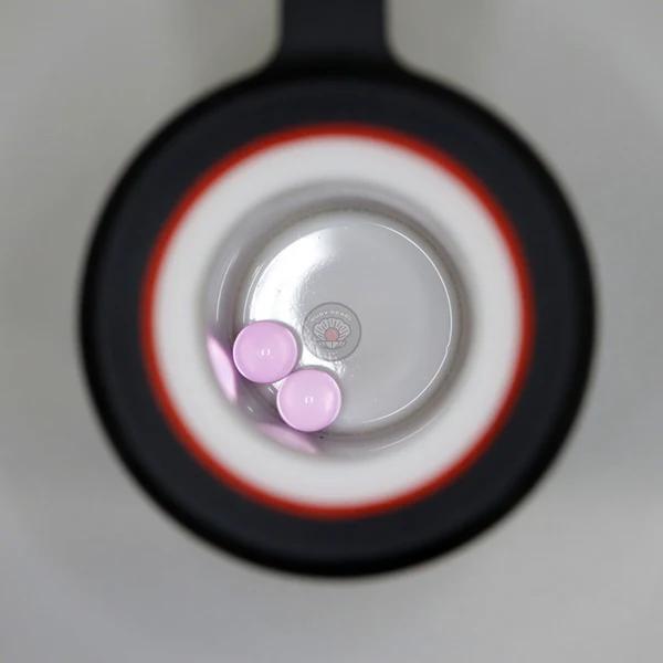 Ruby Pearl Co Terp Pearls – Ruby & Sapphire 4mm AAA Lab-Grown Gemstones (2-Pack) viewed from the top.