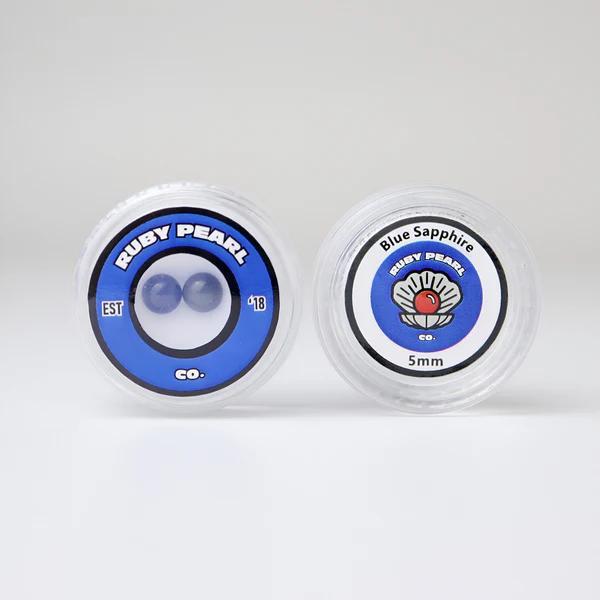Ruby Pearl Co Terp Pearls - Ruby & Sapphire 5mm packaged in clear containers for optimal dabbing experience.