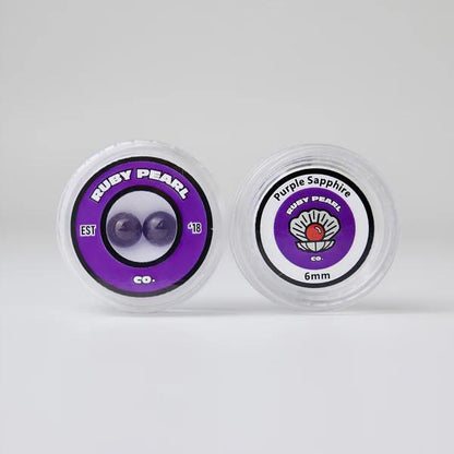 Ruby Pearl Co Terp Pearls – Ruby & Sapphire 6mm AAA Lab-Grown Gemstones (2-Pack) packaging and design.