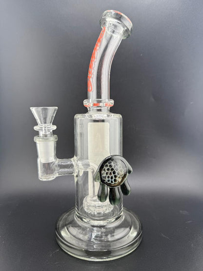 Ruckus 9" Bent Neck Drippy Pendant Rig 14mm 90° with ergonomic bent neck and unique drippy pendant design.
