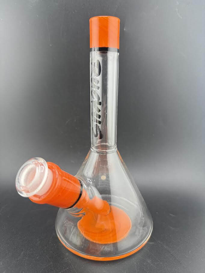 Ruckus Glass 7" Jammer Beaker Rig 14mm 45° in orange color detail on a black background