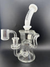 Ruckus Glass Incycler White Neck Colored Bottom 14mm 90° featuring elegant design and smooth filtration.