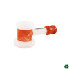 Ruckus Glass Worked Hammer Pipe in orange with bold line work and comfortable hammer-style form