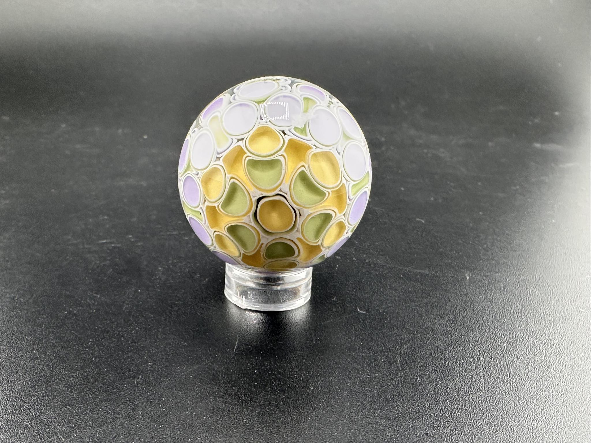 SBJ Glass Marble Heady - Dot Stack showcasing vibrant dot stack pattern on a black background.