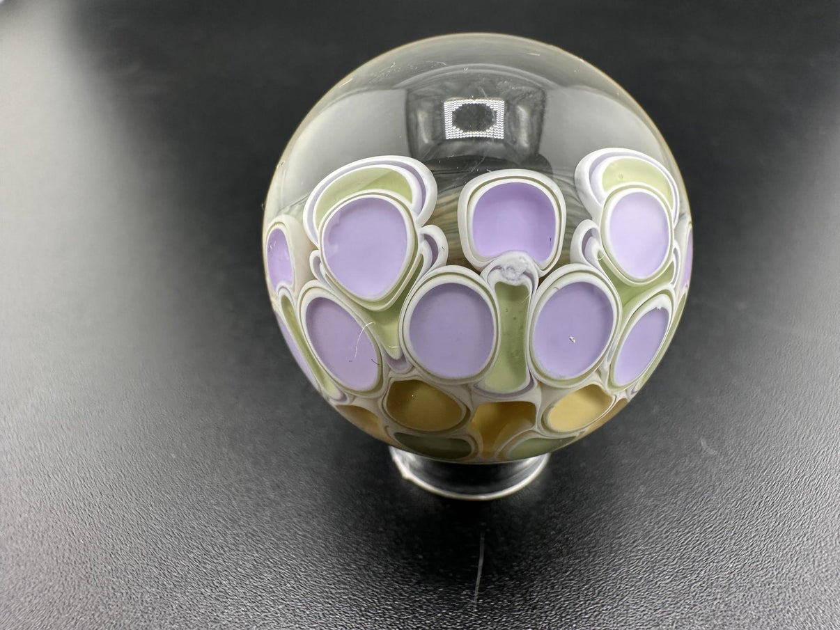 SBJ Glass Marble Heady - Dot Stack showcasing vibrant dot pattern and high-quality borosilicate glass craftsmanship.