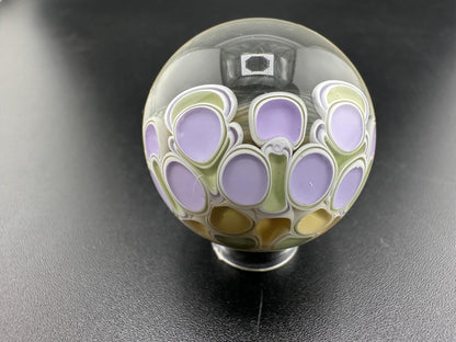 SBJ Glass Marble Heady - Dot Stack showcasing vibrant dot pattern and high-quality borosilicate glass craftsmanship.