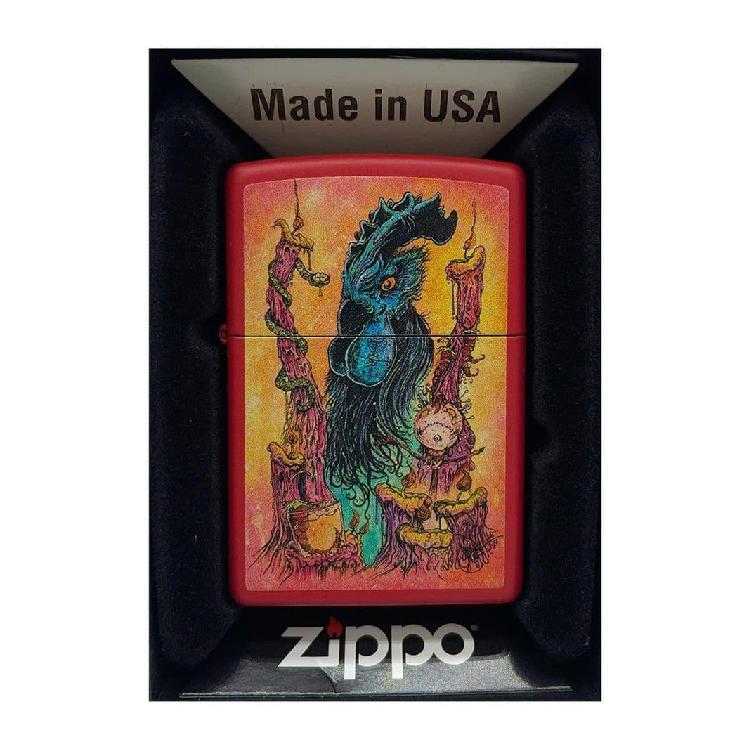 Zippo Lighter x Sean Dietrich Art featuring vibrant artwork, Made in USA, perfect blend of art and function.