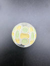 Silacious Boro Jockey (SBJ) Glass Marble Fancy Dot Stack Over Clear Approx. 1" top view showcasing vivid colors and design.