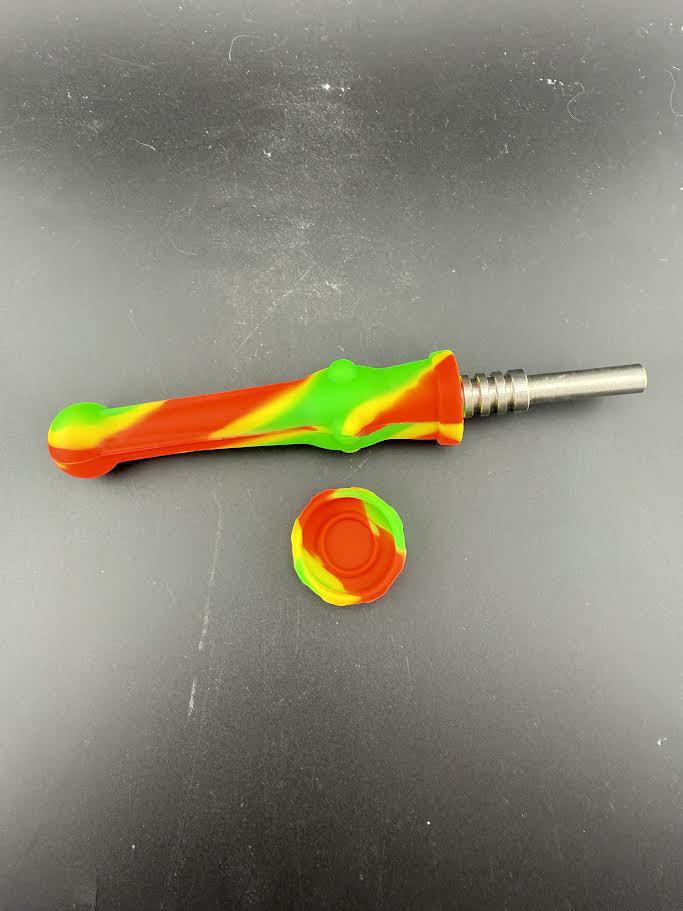 Silicone Nectar Collector in vibrant colors with detachable tip for mess-free dabbing on the go.