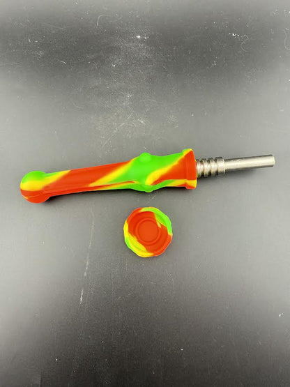 Silicone Nectar Collector in vibrant colors with detachable tip for mess-free dabbing on the go.