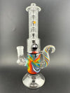 Sir Pyro Glass Clear Rainbow Line Worked Banger Hanger 14mm 90° with vibrant colors and clear design