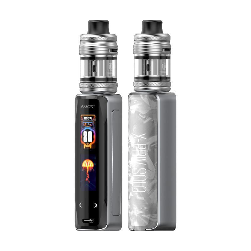 Smok X-PRIV Solo Kit showcasing sleek design and dual-screen display, perfect for portable vaping.