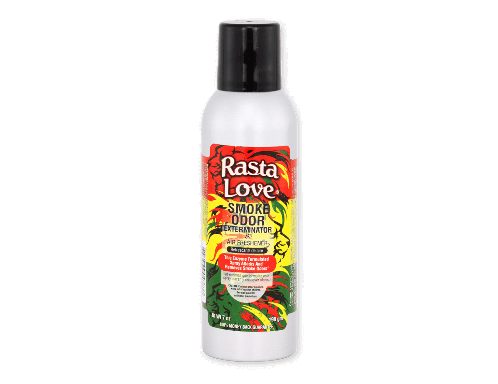 Rasta Love Smoke Odor Exterminator 7oz spray for quick odor elimination of smoke and pets.