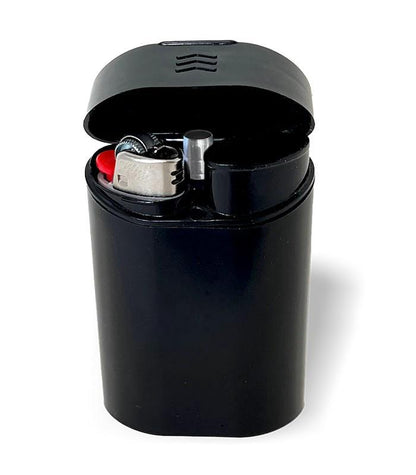 Smosi Dragon Dugout - Black compact one-hitter dugout with lighter, ideal for discreet smoking.