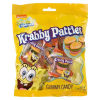 Frankford Candy Sponge Bob Square Pants Krabby Patties Gummy Candy packaging with colorful gummies and SpongeBob character.