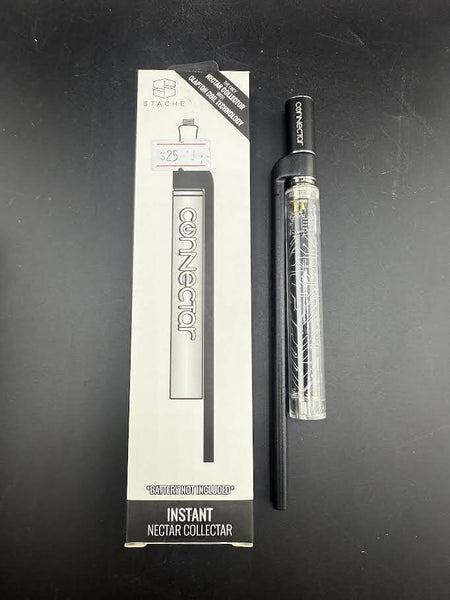 Stache Nectar Collector - Connectar w/ Matching Ooze 510 battery displayed in packaging next to the collector.