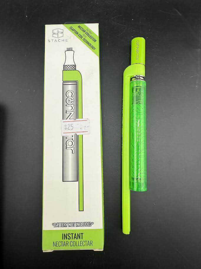 Stache Nectar Collector - Connectar w/ Matching Ooze 510 battery with green color design and packaging.